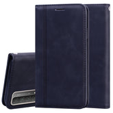 Frosted Business Magnetic Horizontal Flip PU Leather Case with Holder & Card Slot & Lanyard